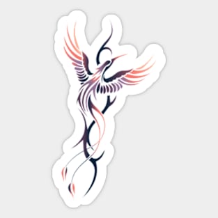 Purple Flying Phoenix Sticker